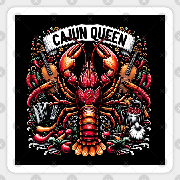 Cajun Queen Crawfish Boil Crawdaddy Mudbugs Magnet by E